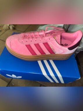 adidas Pink and Dark Pink Gazelle Women’s Suede Sneakers